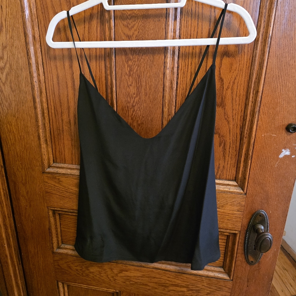 Habitual Black 100% Silk Tank Top - XL